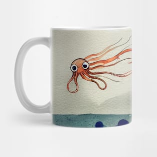 Squid Running Away Mug